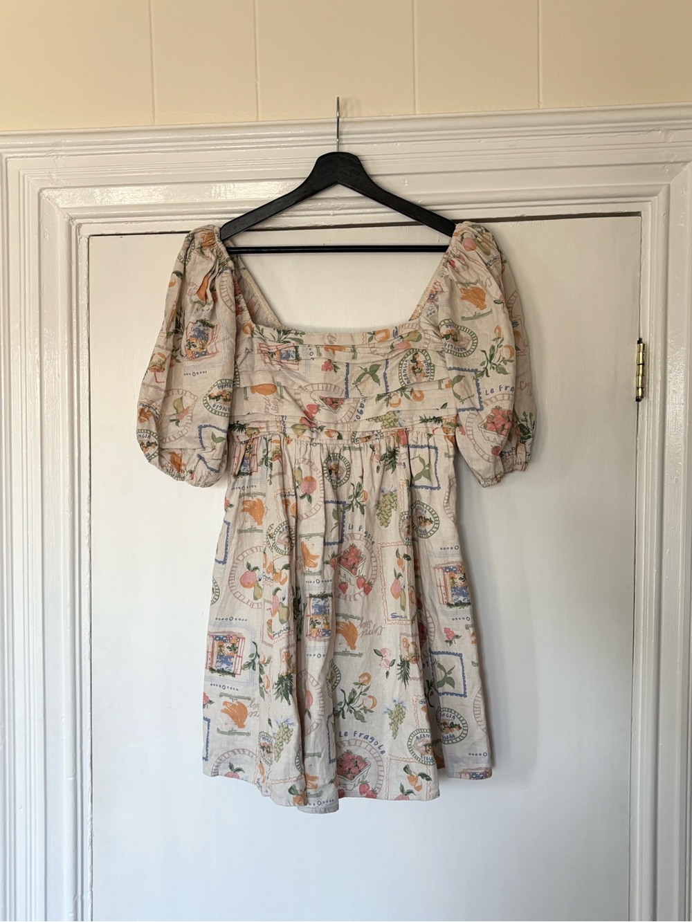 Abercrombie & Fitch Emerson Linen cotton Blend Puff Sleeve Mini Dress medium